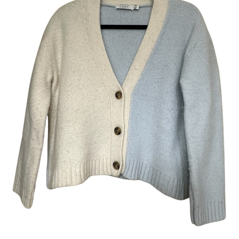 Masai Copenhagen Women’s 100% Wool Lis Cardigan Heather / Cream, Size XS